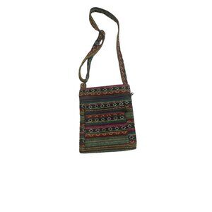 Handmade Multicolor Boho Crossbody Bag With Adjustable Strap & Front Pocket